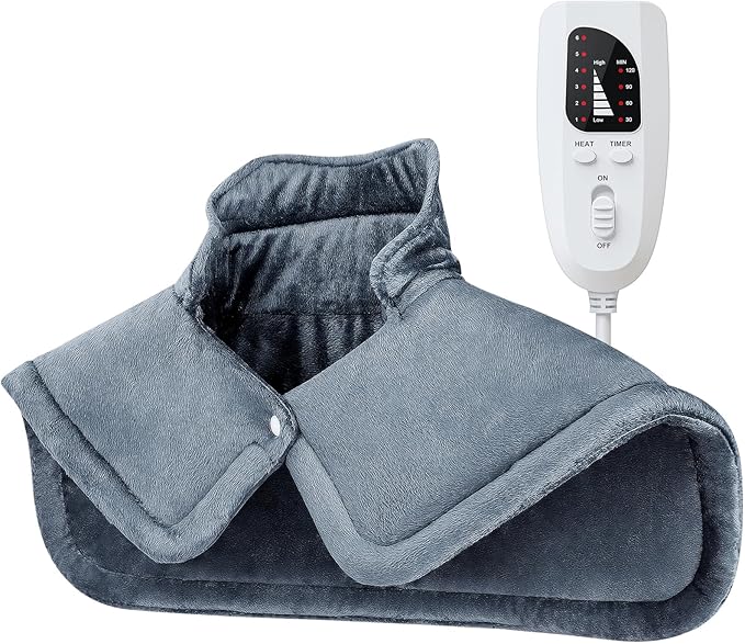 NIUONSIX Heating Pad for Neck Shoulders Back, Weighted Neck Shoulder Heating Pads for Daily Relax, Electric Heat Pad 6 Heat Settings 4 Auto-Off, Mothers Day Birthday Gifts for Mom Dad Women Men Wife