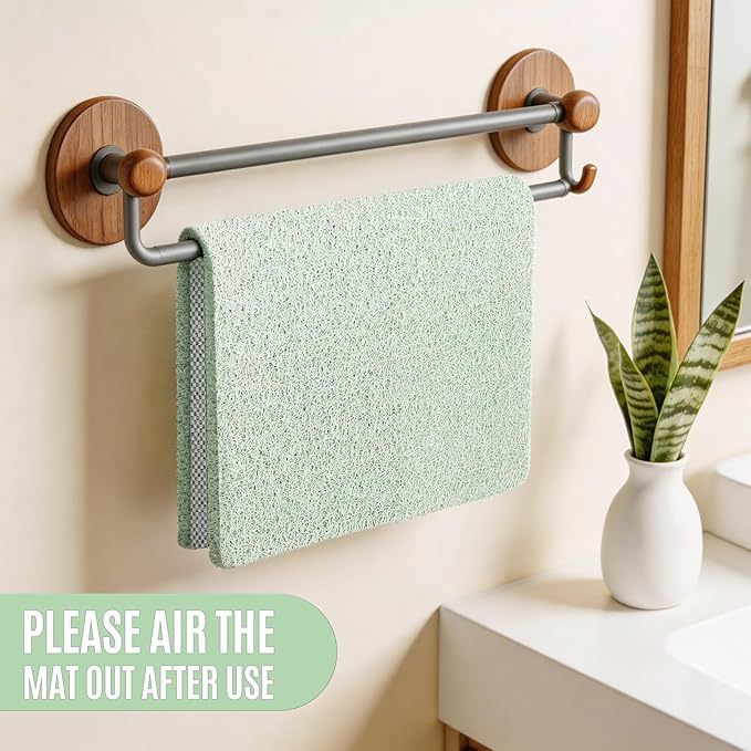 Joyhalo Shower Mat Bathtub Mat Non Slip, Bathmats Non Slip, Quick Drying Foot Scrubber Loofah Mats for Shower, Tub, Bathroom, Home,30x17inch, Mint Green