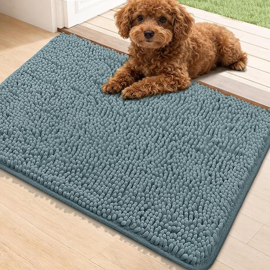 Bcoimo Super Absorbent Dog Door Mat, 30"*20" Anti Slip Mat for Muddy Paws, Pet Rugs for Dirty Paws Washable that Absorbs Moisture and Dirt, for Dog Cage and Pet Resting Carpet