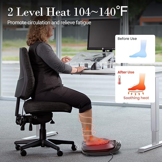 CuPiLo Foot Massager for Neuropathy FSA Eligible HSA, Adjustable Vibration Foot Massager with Heat & Remote Control, Electric Feet Massager for Legs Circulation, Plantar Fasciitis Pain, Stress Relief