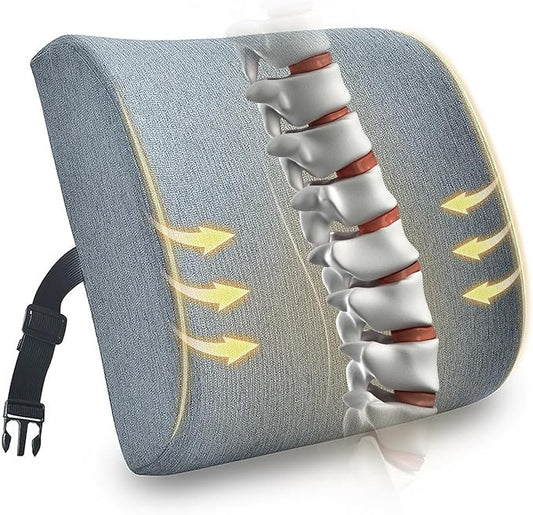Back Support Pillow for Recliner Support Pillow with Gel Memory Foam Ergonomic Orthopedic Couch Lumbar Cushions for Elderly Lower Back Pain Relief Washable Cover, Dockside Blue