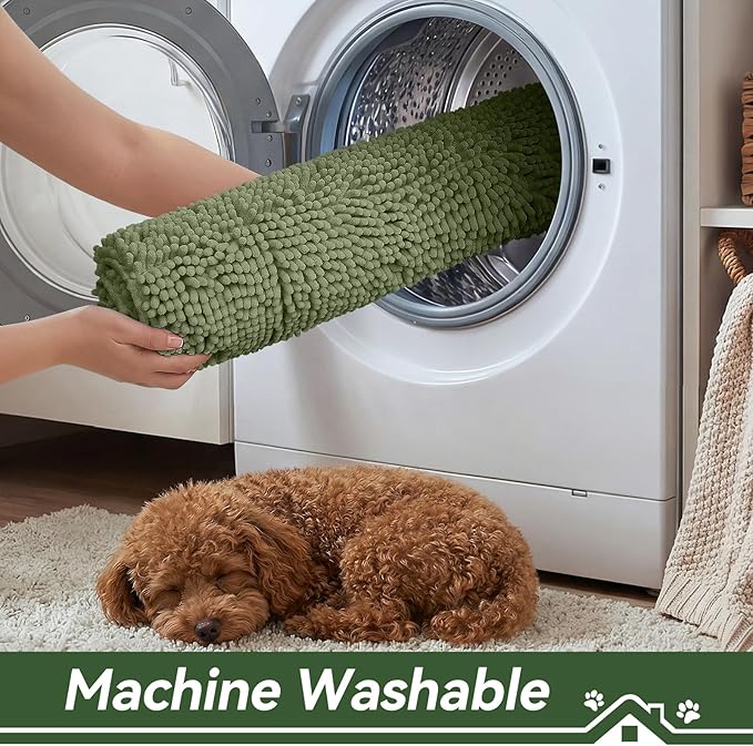 Bcoimo Super Absorbent Dog Door Mat, 30"*20" Anti Slip Mat for Muddy Paws, Pet Rugs for Dirty Paws Washable that Absorbs Moisture and Dirt, for Dog Cage and Pet Resting Carpet