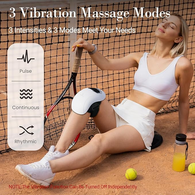 CuPiLo Knee Massager with Heat and Vibration - FSA Eligible HSA Approved - Portable Cordless Knee Massagers for Knee Pain Relief, Gifts for Mom Dad Grandpa Grandma The Elderly Seniors Parents