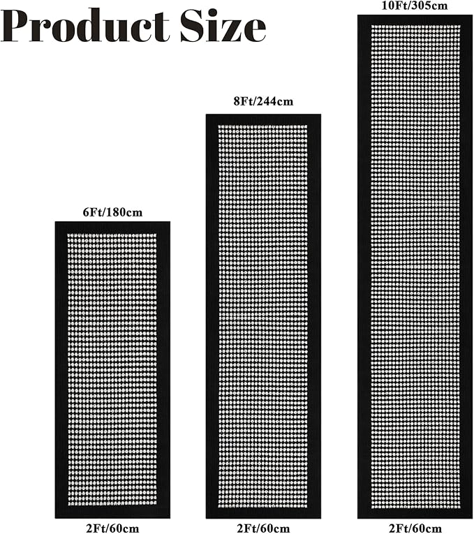 Ileading Runner Rugs for Hallway 2'x8' Non Slip Farmhouse Long Kitchen Floor Mats with Rubber Backing Absorbable Throw Rugs Machine Washable Indoor Helloween Decor Carpet for Entryway（Black&White）