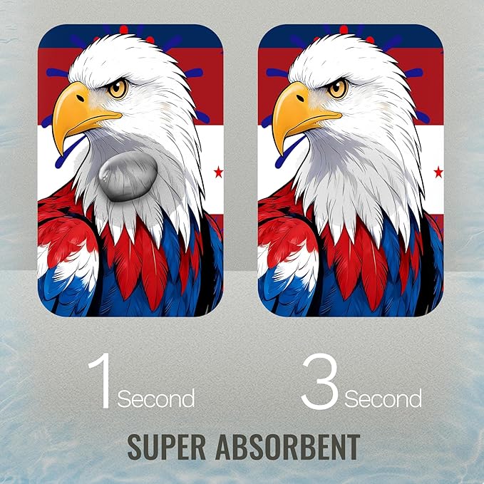 Quick Dry Bath Mat for Bathroom,Super Absorbent Patriotic 4th of July Welcome Bath Rug Non-Slip Rubber,Machine Washable Bathroom Floor Mat for Shower, Tub, Sink Area Independence Day Eagle 16x24