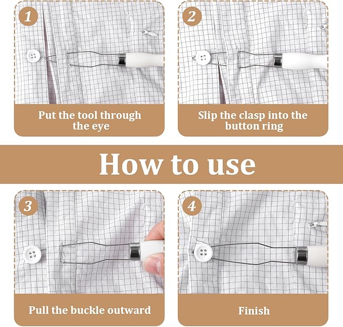 Oruola 3pcs Button Helper Tool for Elderly,Button Assist Tool,2 Sizes Buttons Helper for Buttoning Shirt, Dresses, Blouses, Coat, Elderly Handicapped Seniors Arthritis