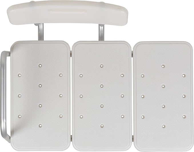 Flash Furniture HERCULES Series 300 Lb. Capacity Adjustable White Bath & Shower Transfer Bench with Back and Side Arm
