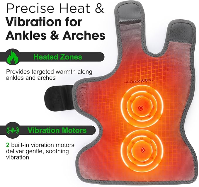 Cordless Ankle Massager for Pain Relief, Foot Massager for Neuropathy, Foot and Ankle Massager, Ankle Heating Pad with Massage,HSA Eligible FSA, 6 Heat Levels, 3 Vibration Modes, Single One