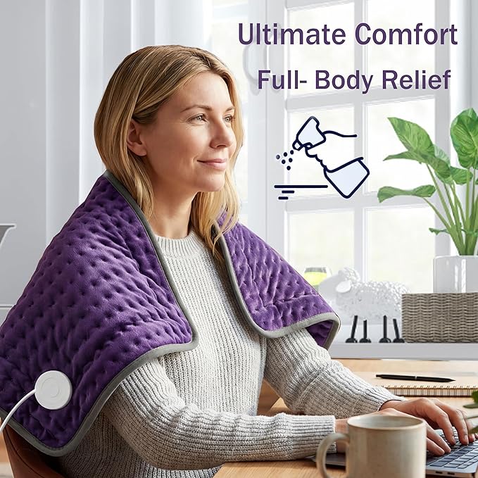 Heating Pad for Back/Neck/Shoulder Pain Relief, 33''×17'' XXX Extra Large Electric Heating Pads for Cramps,Moist & Dry Heat Warm Pad,Mothers Day Gifts for Women/Mom/Wife from Daughter, Son