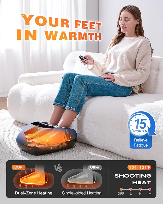 KINGJOY Foot Massager with Heat - Professional Shiatsu Deep Kneading for Neuropathy & Plantar Fasciitis Relief | 2026 Upgraded Model | Gifts for mom