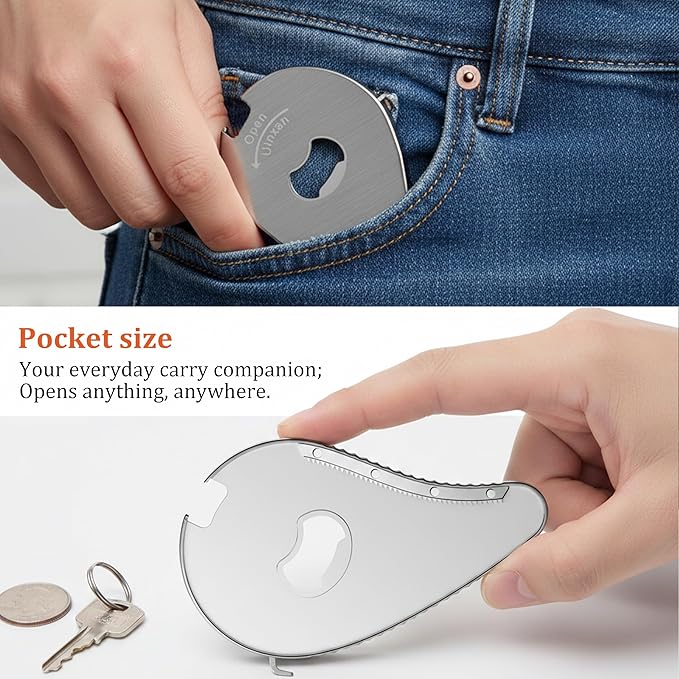 Uinxan Jar Bottle Can Opener for Seniors Arthritis Weak Hands-Easy Twist Off Small Caps (0.6"-2.7"), Pop Top & Pull Tab Seals,Patent Unique Portable Multifunction Gadget for Elderly/Women/Men(Black)