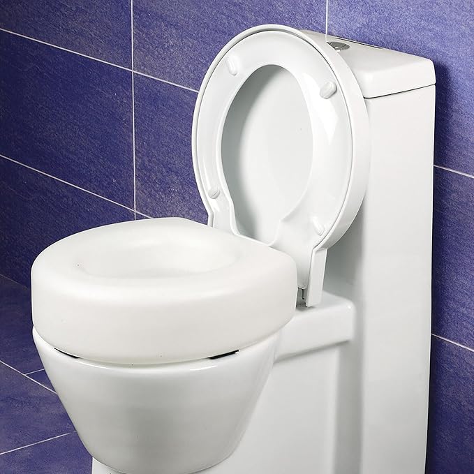 MSV Polyethylene Raised Toilet Seat, White