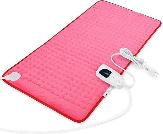 Deepsoon Heating Pad,Electric Heating Pads for Back,Neck,Moist Heating Pad for Abdomen Shoulder Knee Legs,Dry/Moist Heat&Auto Shut Off,Mother's Day Birthday for Men and Women,Fuchsia,33x17 Inch