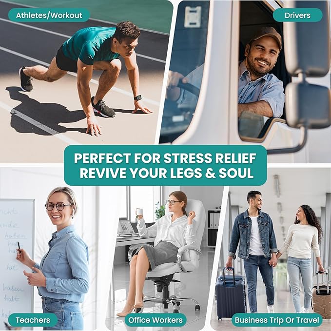 Nekteck Leg Massager for Circulation and Pain Relief, Air Compression Boots Helpful for Leg Swelling, Edema RLS with 6 Modes & 6 Intensities, Relaxation Gifts for Mom Men Women Dad Birthday