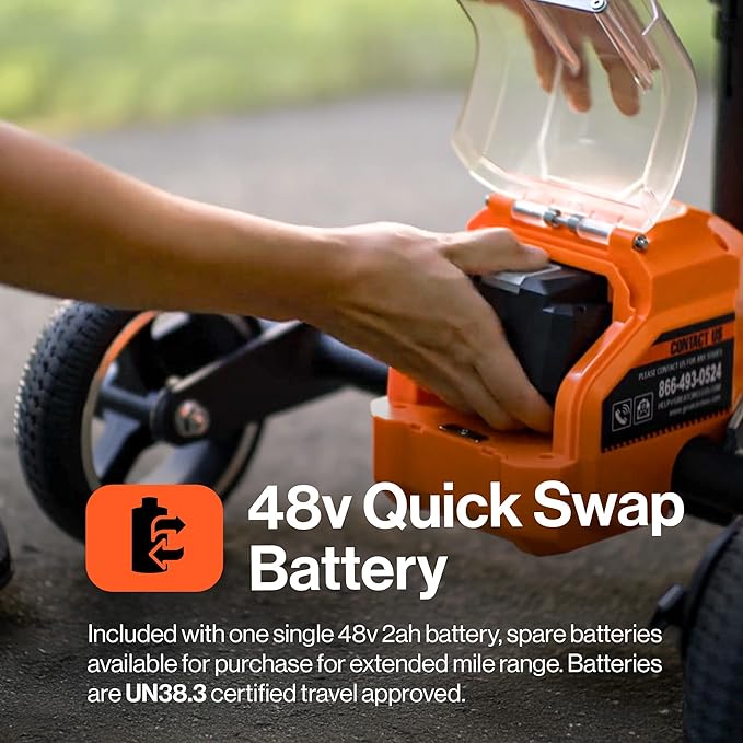 SuperHandy Passport Mobility Scooter for Adults - Foldable, 3 Wheel, Airline Travel Friendly - 6.5 Mile Range, 48V 2Ah Li-Ion Swappable Battery System (1 Li-Ion Battery)