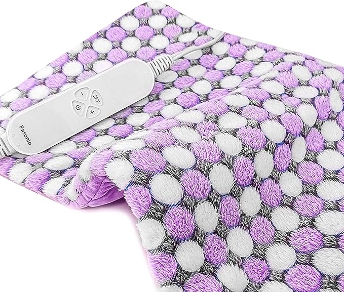 Pasonio Full Weighted Electric Heating Pad for Back Pain, Cramps, Relief - Auto Shut Off - 2.3lb Heat Pad with Moist & Dry Heat Therapy Options - Hot Heated Pad - (XL 12"x24") - PYQ0Z