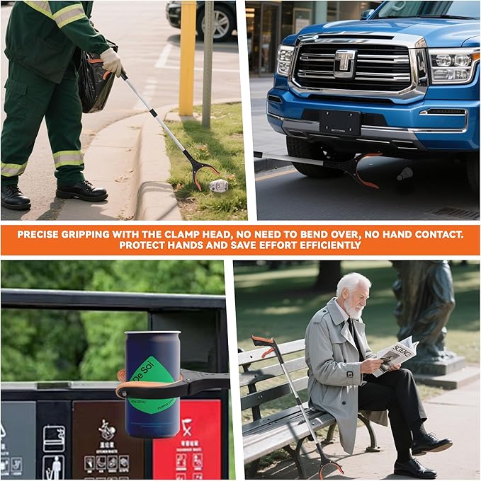 32.65"Grabber Reacher Tool, Foldable Trash Picker, 360°Rotating Grabber with Magnetic for Seniors and Disabled