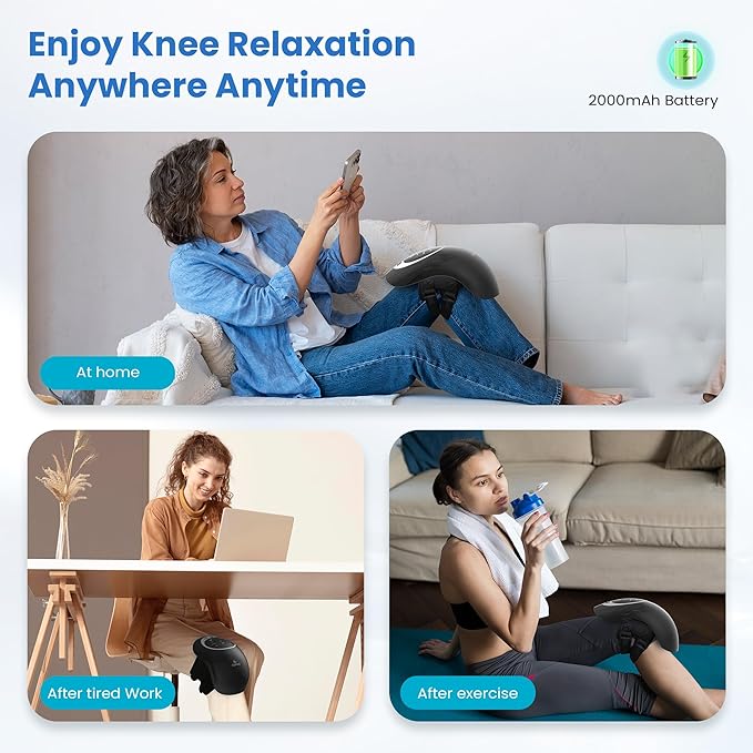 CuPiLo Knee Massager with Heat - Heating and Vibrating Pain Relief Knee Massager for Arthritis, Gifts for Elderly, Dad, Mom