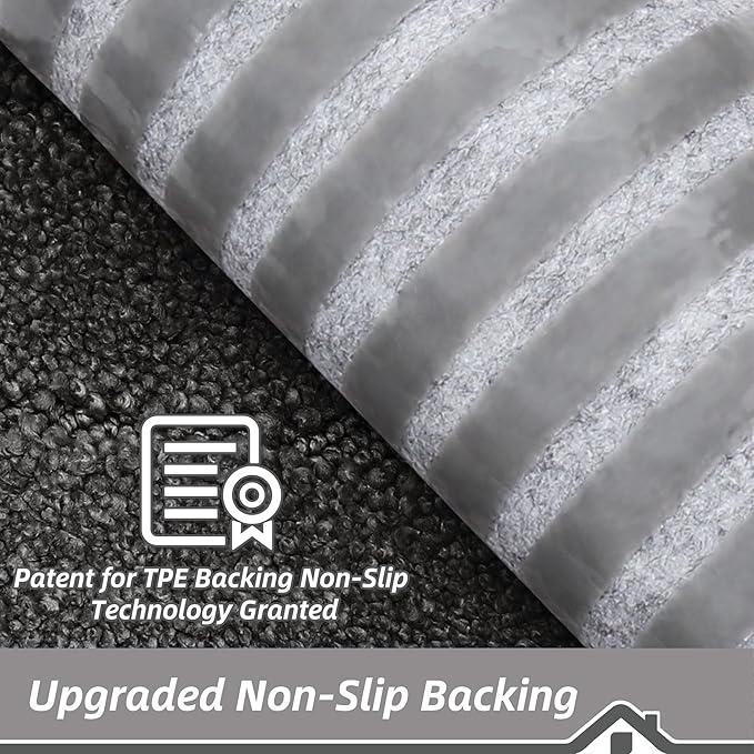 BEQHAUSE Edging Stair Treads for Wooden Steps 9" x 28", Non Slip Carpet Stair Treads Indoor Stair Runners, Soft Stair Rugs, Machine Washable, 100% Polyester, TPE Backing, 4pcs, Charcoal