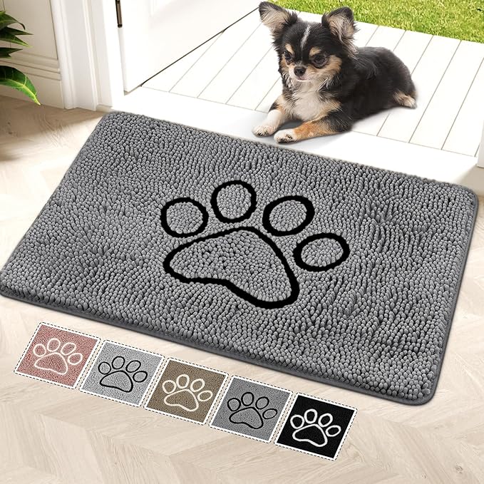 Bcoimo Super Absorbent Dog Door Mat, 30"*20" Anti Slip Mat for Muddy Paws, Pet Rugs for Dirty Paws Washable that Absorbs Moisture and Dirt, for Dog Cage and Pet Resting Carpet