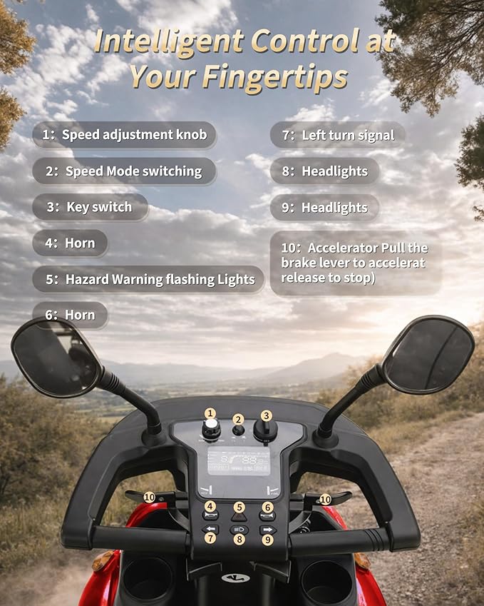 Ecomobi All-Terrain Heavy Duty Mobility Scooter for Seniors & Adults, 1000W Powerful Motor, 550 lbs Weight Capacity, 32 Mile Extended Range, 9 MPH, 13” Pneumatic Tires, Full Suspension, FDA Cleared