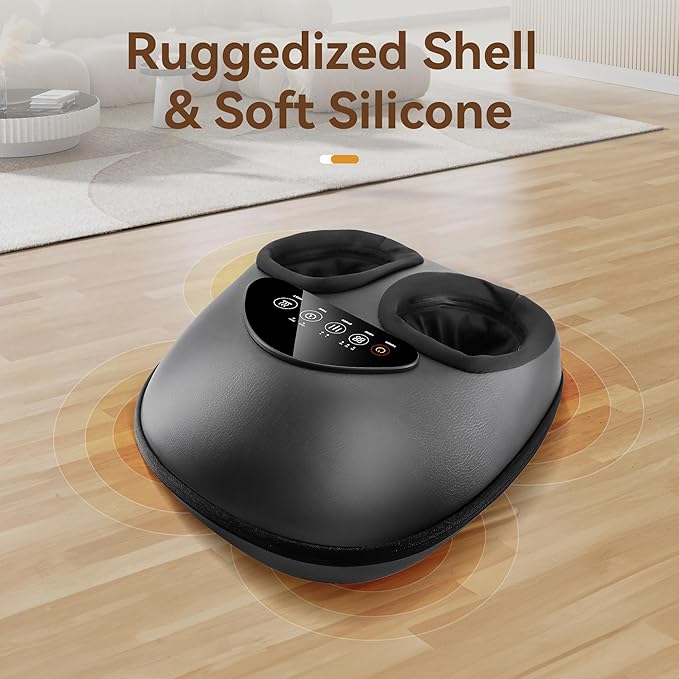 Shiatsu Foot Massager Machine - Toasty Toes Heaven! Heat Surge Technology for Couch Potatoes & Workaholics, Deep Kneading Therapy, Ergonomic Contoured Design
