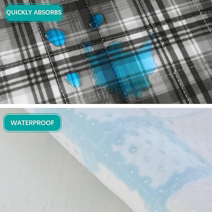 SPRINGSPIRIT Washable Underpads 4 Pack 34” x 36” Heavy Absorbency Reusable Incontinence Bed Wetting Pads, Waterproof Chucks Pads for Kids, Adults, Elderly, and Pets, Washable Pee Pads for Dogs, Plaid