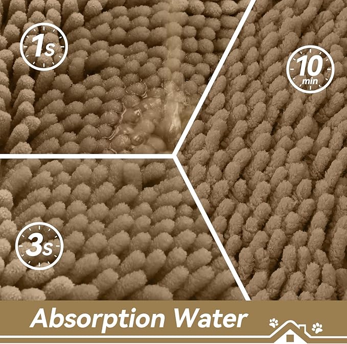 Bcoimo Super Absorbent Dog Door Mat, 30"*20" Anti Slip Mat for Muddy Paws, Pet Rugs for Dirty Paws Washable that Absorbs Moisture and Dirt, for Dog Cage and Pet Resting Carpet