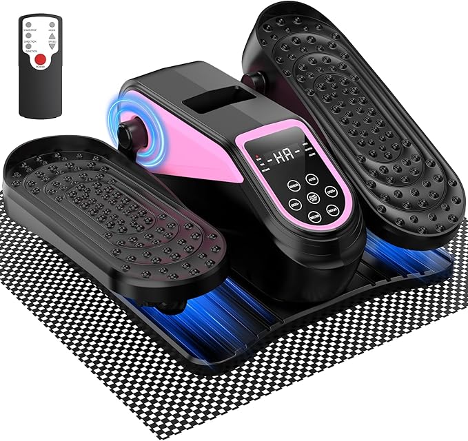 VIVURN® 023 Under Desk Elliptical Mini Electric Leg Exerciser for Senior, 12 Speeds RF Remote Display Monitor Non-Slip Mat, Quiet & Compact Seated Pedal Exerciser for Home Office Gift for Mom Dad