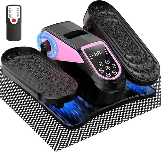 VIVURN® 023 Under Desk Elliptical Mini Electric Leg Exerciser for Senior, 12 Speeds RF Remote Display Monitor Non-Slip Mat, Quiet & Compact Seated Pedal Exerciser for Home Office Gift for Mom Dad