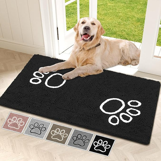 Bcoimo Super Absorbent Dog Door Mat, 48"*30" Anti Slip Mat for Muddy Paws, Pet Rugs for Dirty Paws Washable that Absorbs Moisture and Dirt, for Dog Cage and Pet Resting Carpet