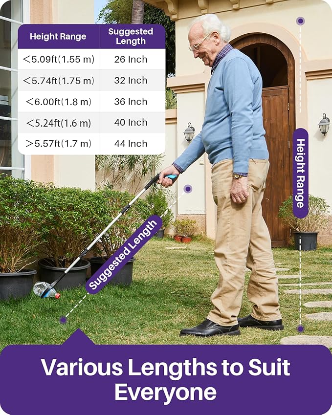 KEKOY 26 Inch Grabber Reacher Tool for Seniors 2 Pack, Foldable Reacher Grabbers Pickup Stick with Anti-Slip 360° Rotating Jaw, 4" Wide Extended Claw with Magnet for Disabled, After Surgery Recovery
