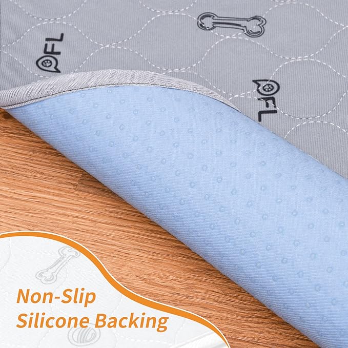 Washable Pee Pads for Small Pet, 2 Pack Reusable Pet Training Pads Washable,36x72 Absorbent Reusable Whelping Pads, Non-Slip Dog Mats with Bone Print for Rabbit Guinea Pig Hamster Puppy