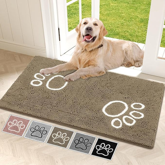 Bcoimo Super Absorbent Dog Door Mat, 48"*30" Anti Slip Mat for Muddy Paws, Pet Rugs for Dirty Paws Washable that Absorbs Moisture and Dirt, for Dog Cage and Pet Resting Carpet