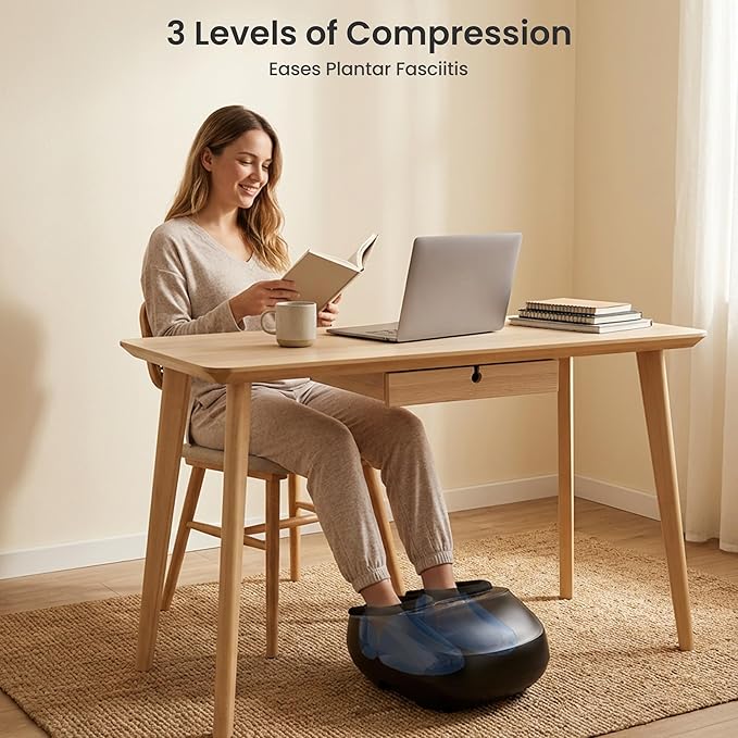 COMFIER Foot Massager with Heat,FSA Eligible HSA Store,Kneading,Vibration,Compression,Pause Function,Shiatsu feet Massager for Plantar Fasciitis Neuropathy, Women,Men,Size 13