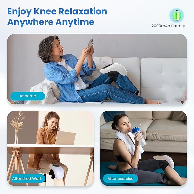 CuPiLo FSA Eligible Knee Massager with Heat and Red Light for Pain Relief, HSA Eligible Cordless Knee Massager with Vibration for Comfort & Relaxation, Gift for Mom, Dad, Grandma & Grandpa, Seniors