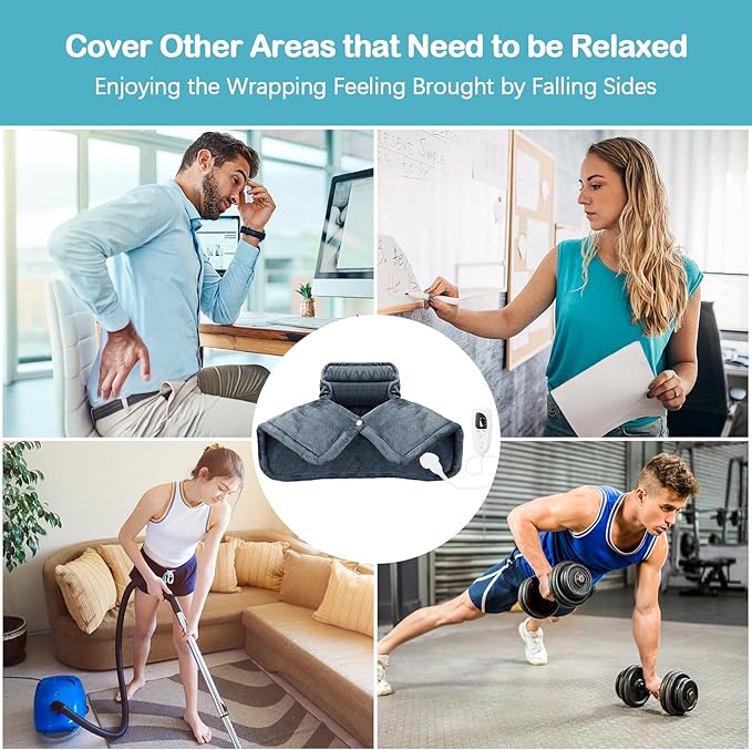 NIUONSIX Heating Pad for Neck Shoulders Back, Weighted Neck Shoulder Heating Pads for Daily Relax, Electric Heat Pad 6 Heat Settings 4 Auto-Off, Mothers Day Birthday Gifts for Mom Dad Women Men Wife