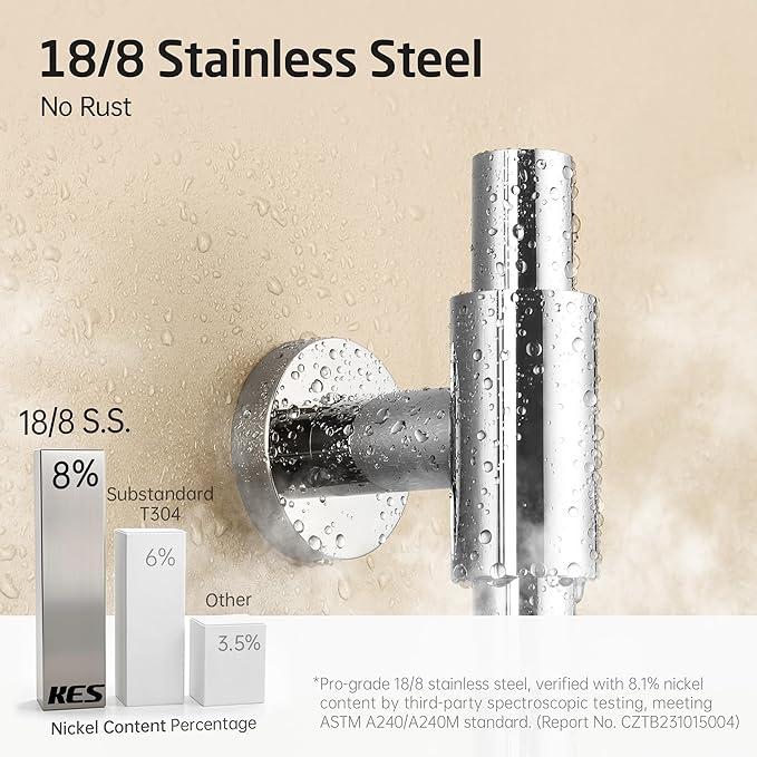 KES 30-Inch Shower Slide Bar with High Pressure 9 Functions Adjustable Handheld Shower Head & 59-Inch Hose, Built-in Power Wash to Clean Tub Tile & Pet, Wall Mount Polished Finish 18/8 Stainless Steel