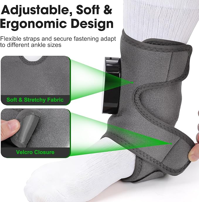 2PCS Cordless Ankle Massager for Pain Relief, Feet Massager, Foot Massager for Neuropathy, Ankle Heating Pad, Foot Heating Pad, Ankle Foot Massager, Grey
