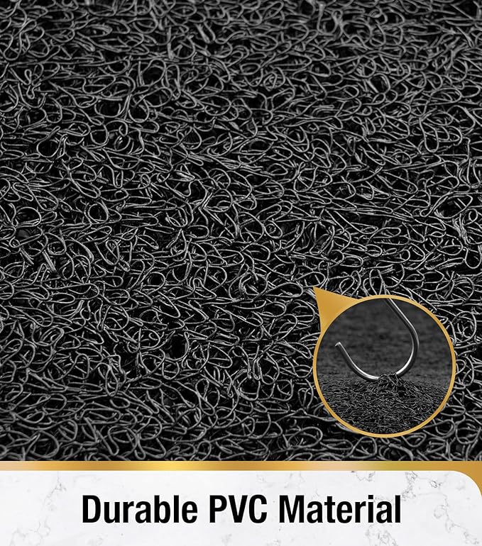 HITSLAM Bathtub Mat Non Slip, 35 x 16 Inch Long Soft PVC Loofah Shower Mat, Bath Mat for Tub Without Suction Cups, Quick Drying Bath Tub Mat for Shower and Bathroom, Easy to Clean, Black