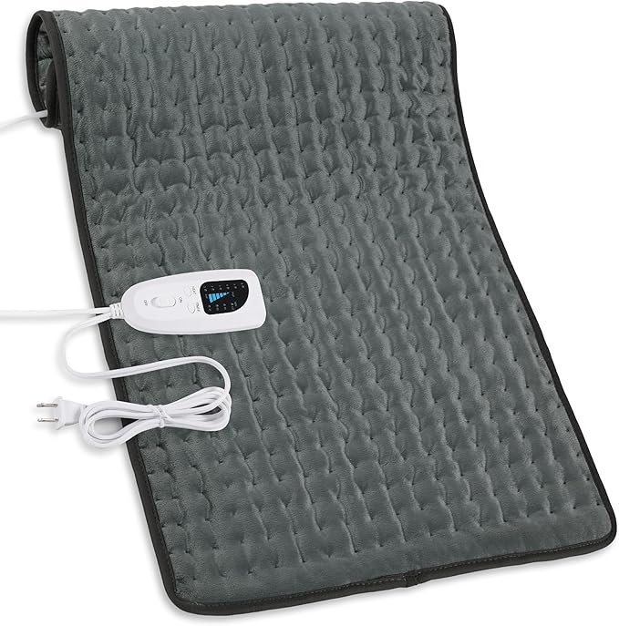 Deepsoon Heating Pad,Electric Heating Pads for Back,Neck,Moist Heating Pad for Abdomen Shoulder Knee Legs,Dry/Moist Heat&Auto Shut Off,Mother's Day Birthday for Men and Women,Dark Gray,33x17 Inch