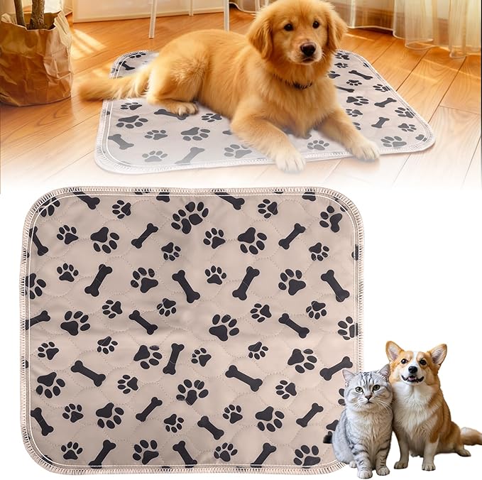 Puppy Pee Pads for Dogs,Upgraded Reusable Puppy Pads with Pheromones,Washable Pet Pads for Dogs & Cats,Durable Leak-Proof & Anti-Slip Pet Training Pads for Home & Travel (Brown-Medium)