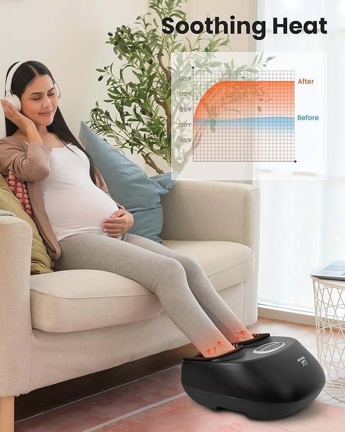 Snailax Foot Massager with Heat, Remote Control, Shiatsu Foot Massager Machine with Deep Kneading, Rolling, Compression, Vibration, Size 13, Gift for Mom
