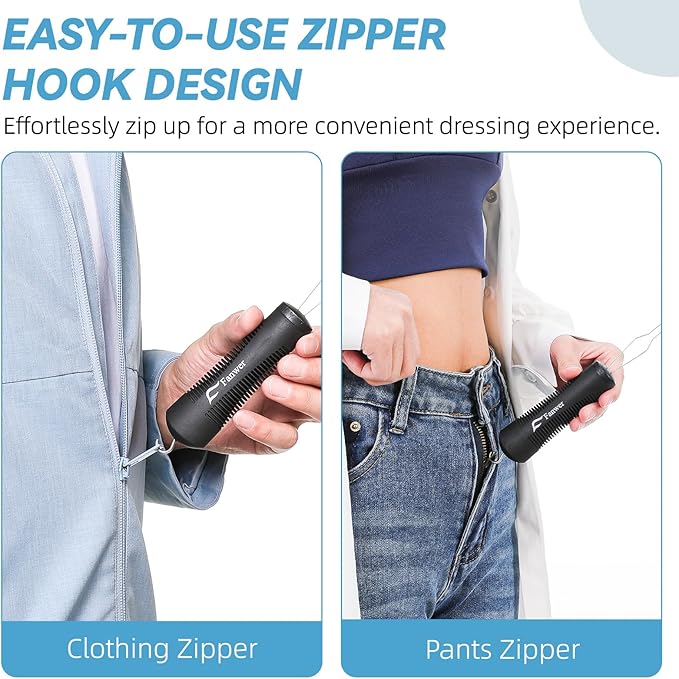 Button Hook, Button Assist Tool, with Comfort & Wide Grip, Button Helper Tool for Elderly, Arthritis, Stroke, Parkinson's