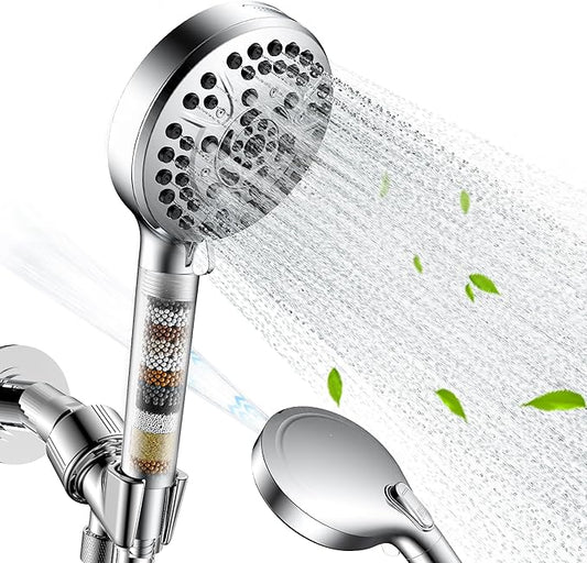 JOMOO Filtered Shower Head with Handheld, 5 Inch High Pressure howerhead with Replaceable Filter Cartridge for Hard Water Remove Chlorine for for Hard Water, 71” Shower Hose for Bathroom