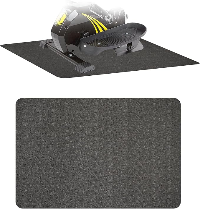 Non-Slip Workout Mat for Under Desk Ellipticals,Thicker & Quieter,23.6x17.7x0.2",Suitable for Ellipse Leg Exerciser, Foot & Leg Pedal Exerciser for Seniors Fitness, Floor Protection,Enhanced Stability