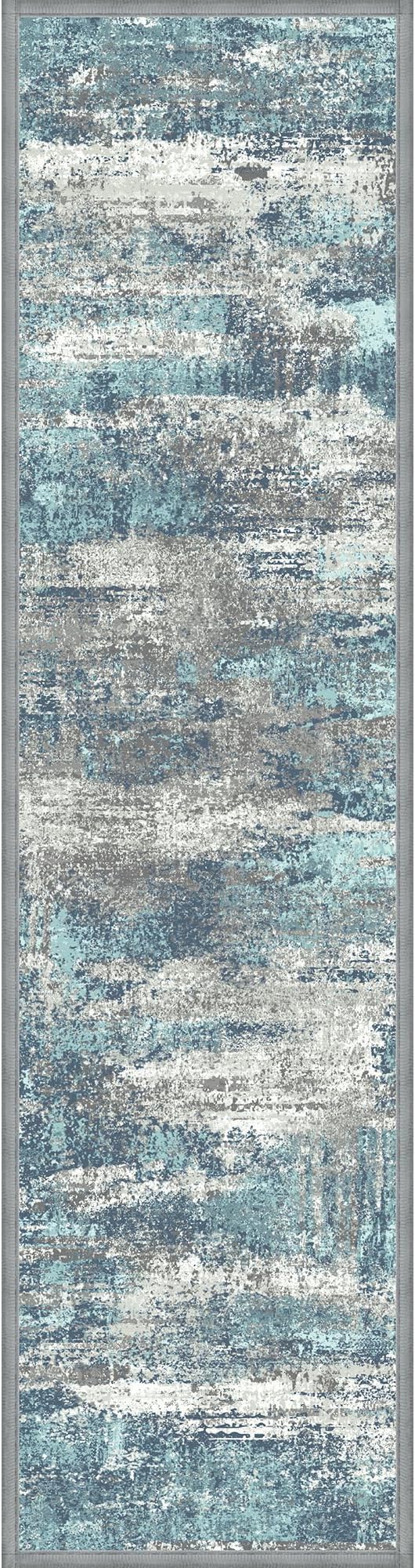 sarben Carpet Stair Treads Non Slip 15PCS, 8" X 30" Edging Stair Runner for Wooden Steps Indoor, Resistant Stair Rugs with Reusable TPE Adhesive Backing, Residue Free Mat for Kids, Elders, Pets, Teal