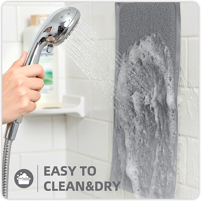 Upgraded Non Slip Shower Mat,Anti Slip Bathtub Mat with Suction Cups,Scrubber Mats,Easy to Clean,Quick Drying,Loofah Bath Mat for Tub,Shower,Bathroom.24''x24''