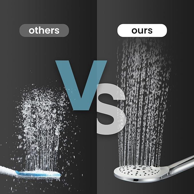 KPW Handheld Shower Head with 59" Hose Chrome Detachable Shower Head Adjustable Bracket High Pressure Handheld Shower Head RV Shower Head