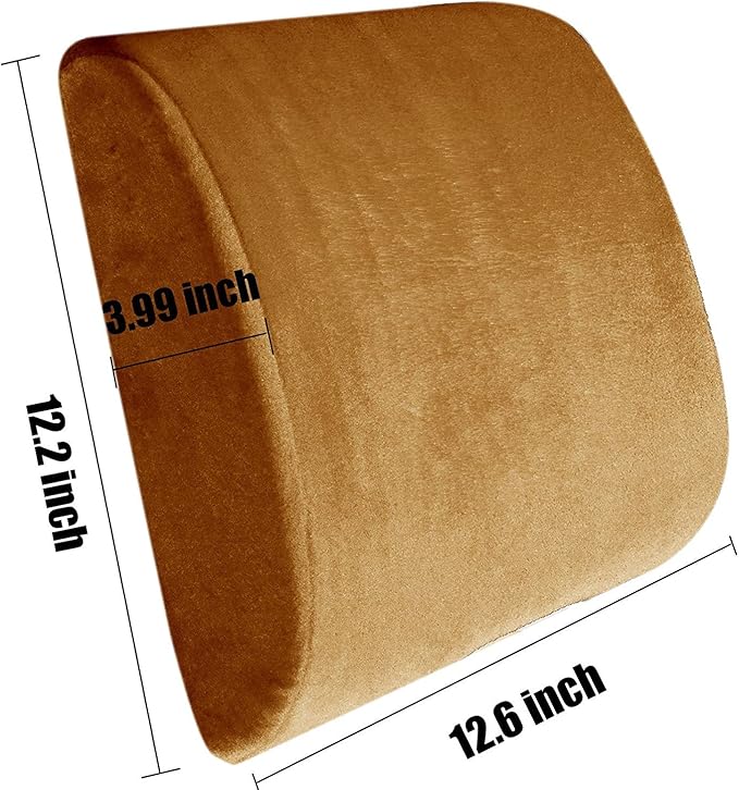 Bookishbunny Premium Memory Foam Lumbar Support Cushion Pillow (Brown)